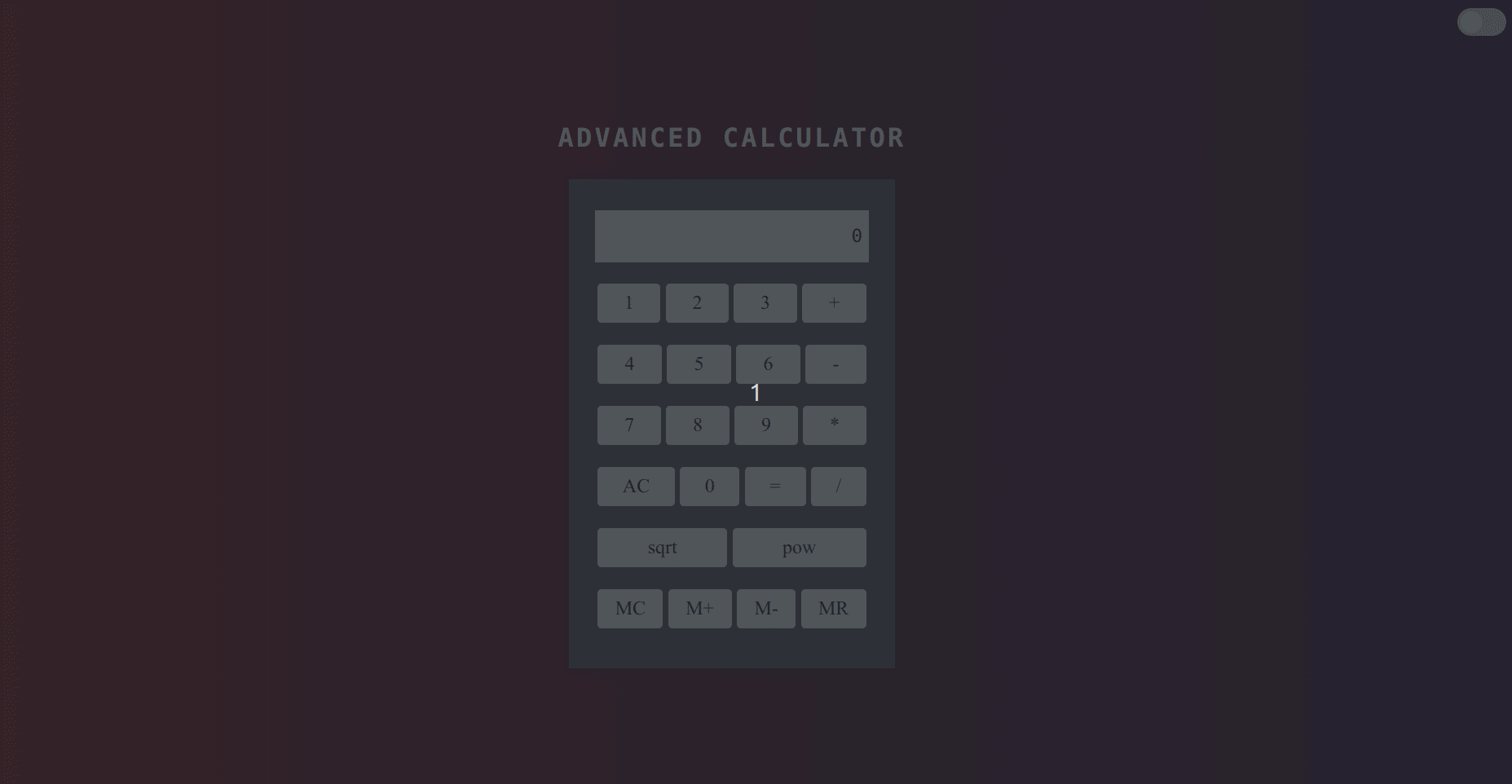 Advanced Calculator Widget